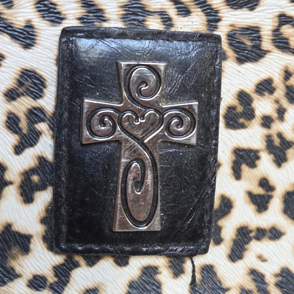 Christian Art Gifts Leopard Print Bible Cover Case Organizer Large Faux Fur - Picture 2 of 12